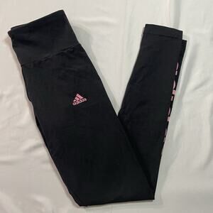 NWT adidas Women’s XS Essentials Leggings Tight Fit Elastic Waist Black Pink